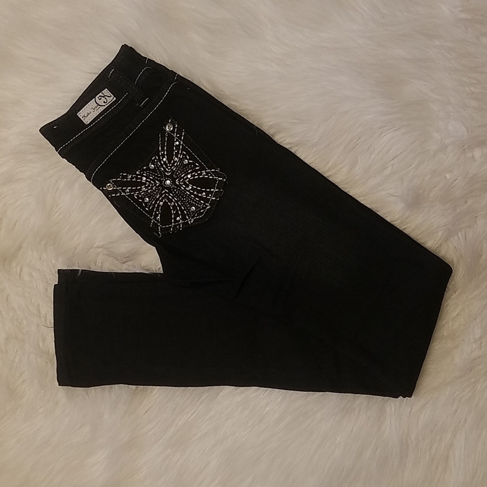 KABA BLACK RHINESTONE JEANS